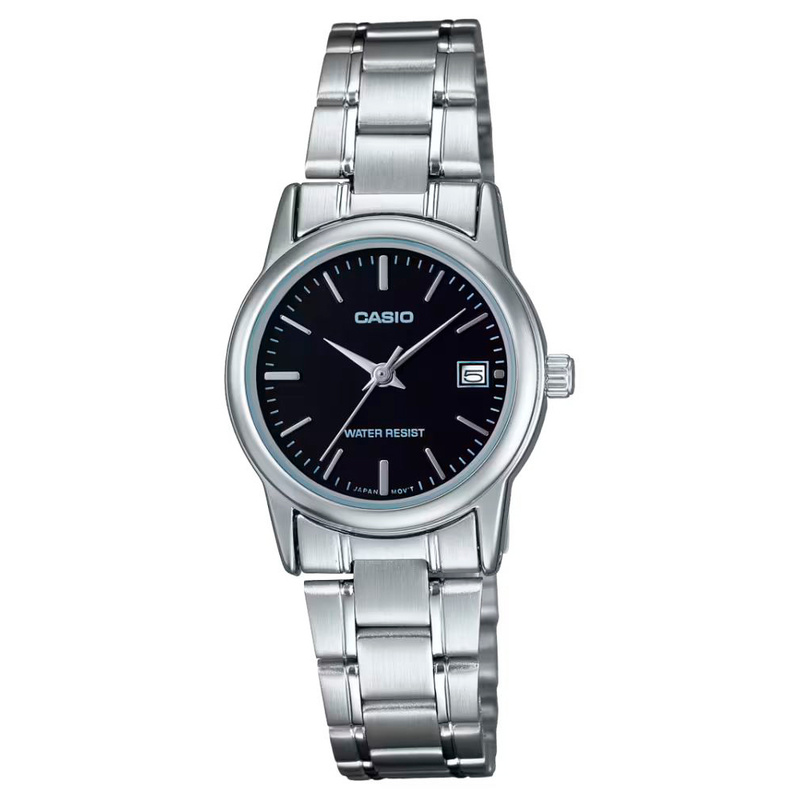 Zegarek CASIO LTP-V002D-1A. Kwarcowy, Kolor czarny. Kobieta.