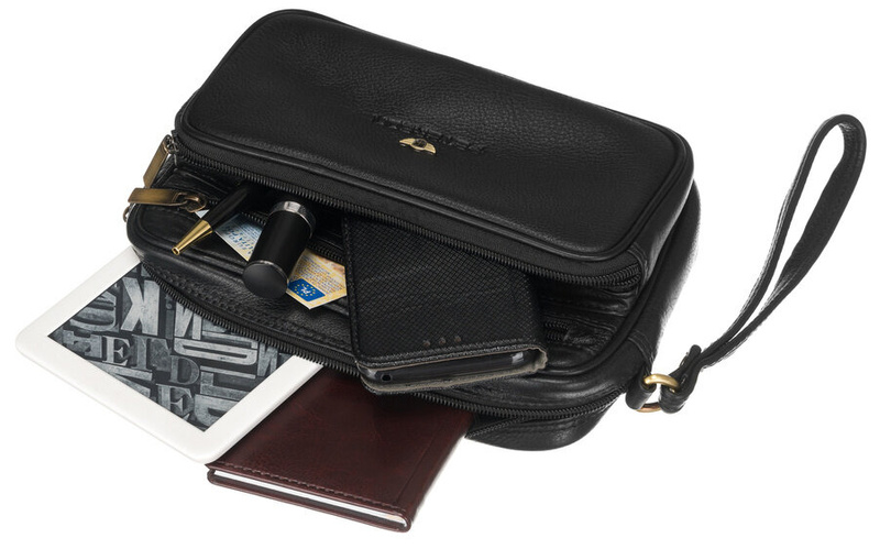 Saszetka męska z naturalnej skóry Peterson PTN 1056-NDM