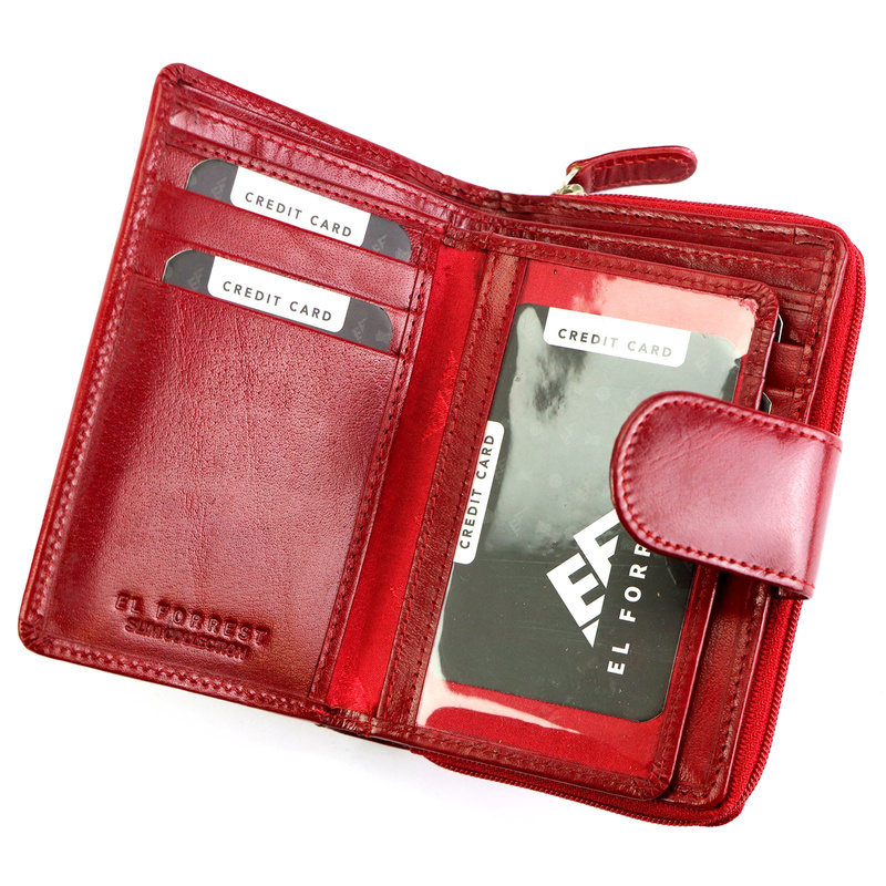 EL FORREST pionowa portmonetka skóra naturalna skórzany portfel RFID