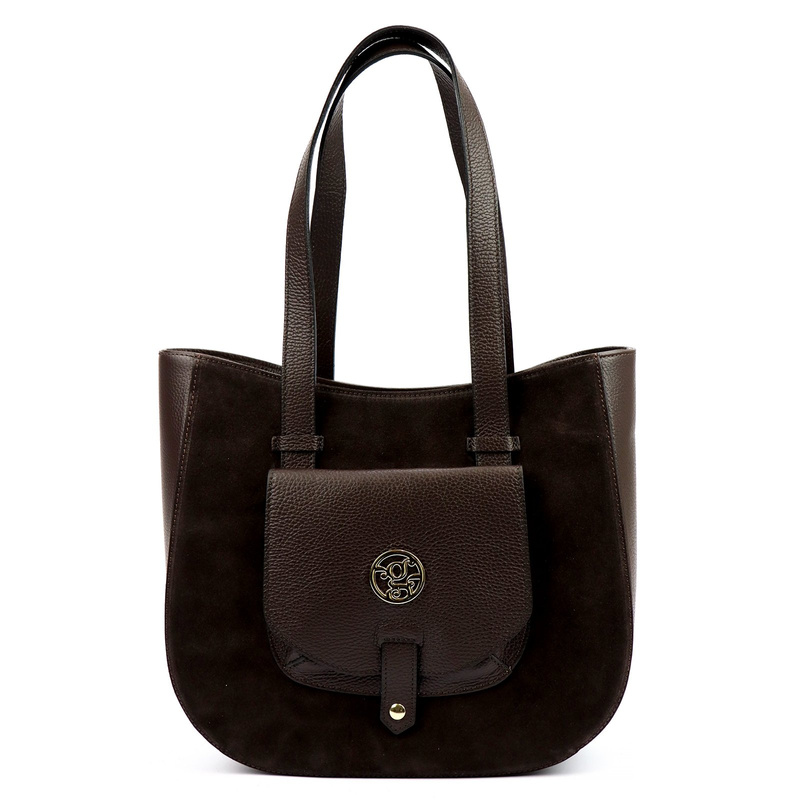 Gregorio duża Skórzana damska shopperbag torebka na ramię z kieszenią