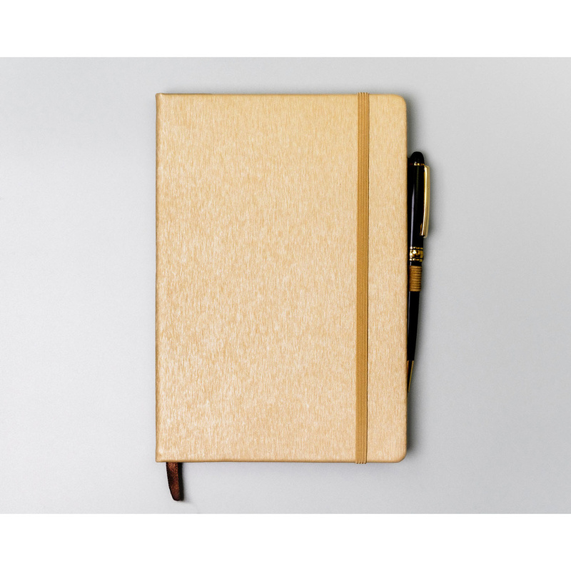 Beżowy notes w formacie B5 zadrukowany w linie - Peterson