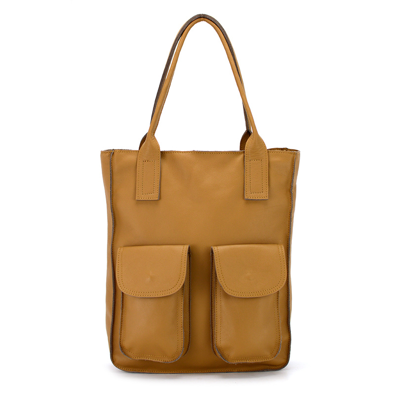 Angelo Torebka na ramię Duża damska shopperbag z kieszeniami skórzana