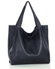 MARCO MAZZINI Torebka miejski shopper bag skóra naturalna handmade czarny