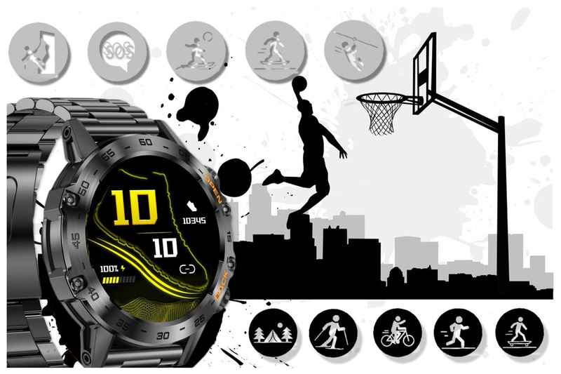 SMARTWATCH MĘSKI GRAVITY GT9-2 - WYKONYWANIE POŁĄCZEŃ, CIŚNIENIOMIERZ (sg021b)