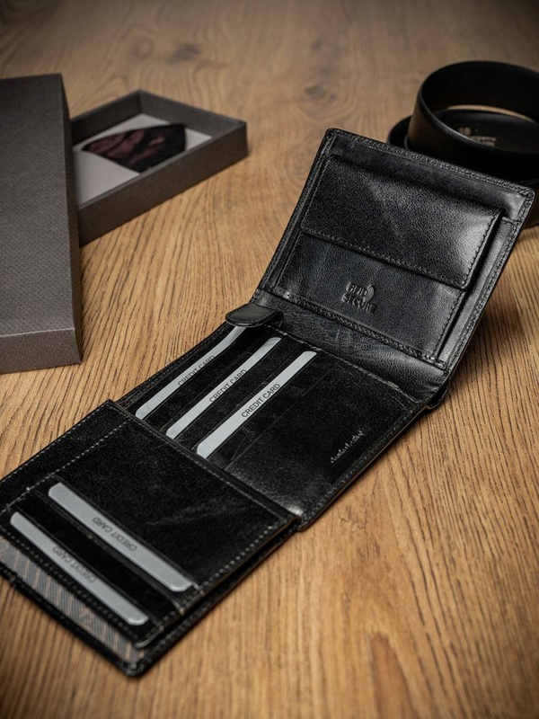 Skórzany męski portfel Rovicky PC-102-BAR RFID