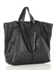 Duża torba shopper skórzana podwójne rączki - MARCO MAZZINI czarna