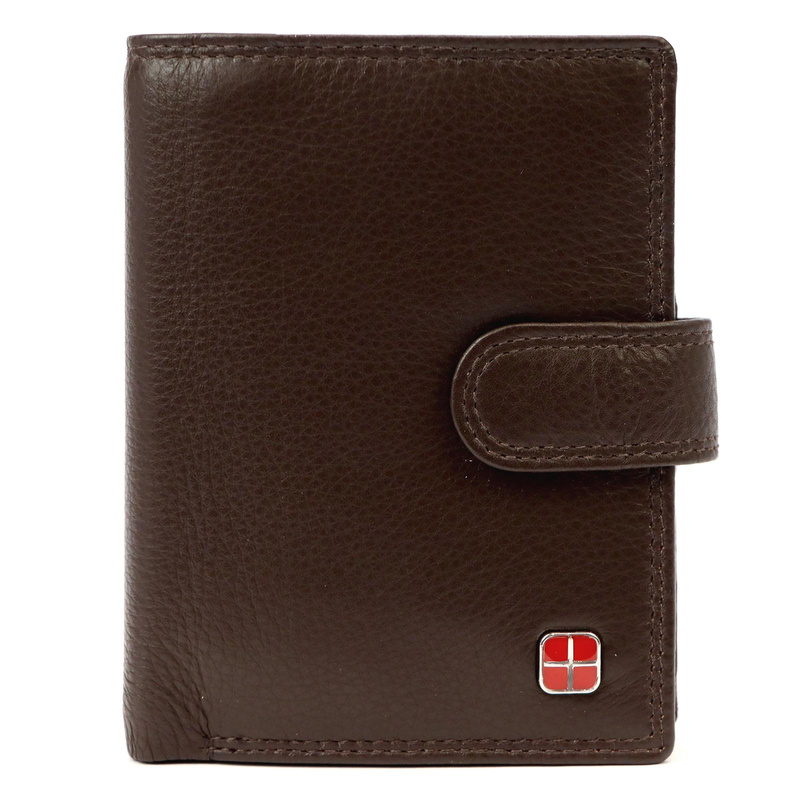 Albatross męska portmonetka skórzana portfel pionowy zatrzask system RFID