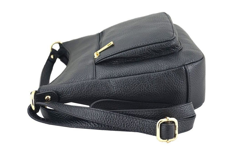 Modna włoska listonoszka skórzana - Zielony ciemny