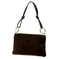 Mała zgrabna damska listonoszka na ramię ze skóry naturalnej zamszowej Luka