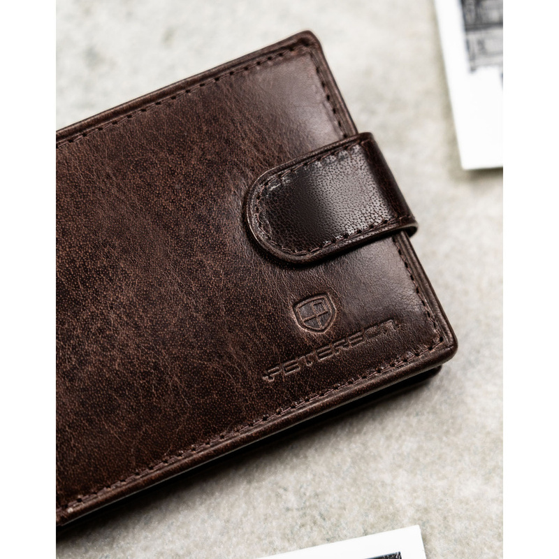 Skórzany męski portfel Peterson PTN RM-22L-BUF