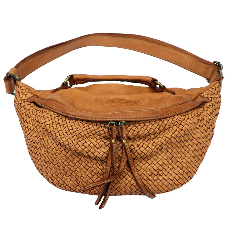 VS damska nerka saszetka z kieszenią przez ramię skóra naturalna