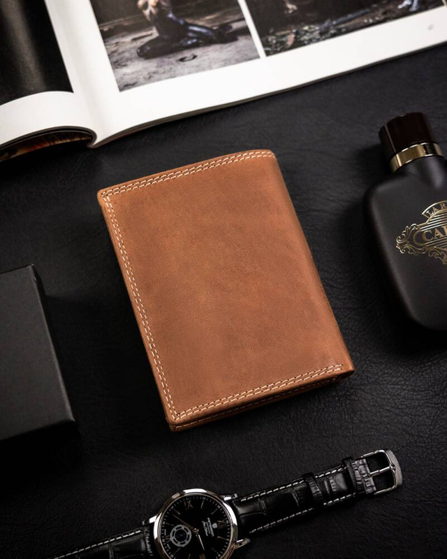 Duży skórzany portfel z indywidualnym wzorem