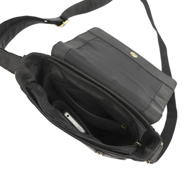 Saszetka męska z kieszeniami ze naturalnej skóry regulowany pasek od Nordee