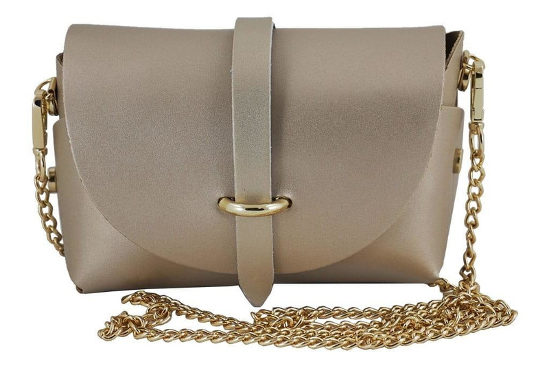 Modna listonoszka wizytowa skórzana - Granatowa