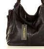 Torba skórzana wysokogatunkowa na ramię styl miejski shoulder leather bag - MARCO MAZZINI czarna