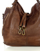 Torba skórzana wysokogatunkowa na ramię styl miejski shoulder leather bag - MARCO MAZZINI czekoladowy brąz