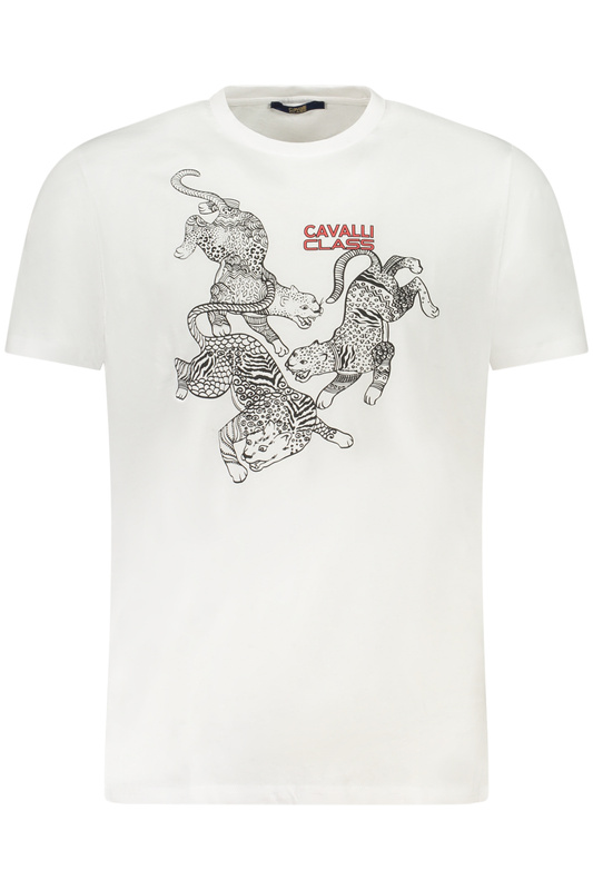 KOSZULKA CAVALLI CLASS Z KR�TKIM R�KAWEM M�SKA BIA�A