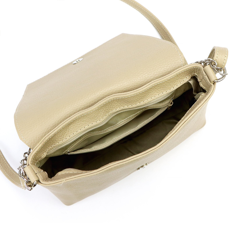 Luka Listonoszka damska skórzana torebka na ramię krótki łańcuszek klapa