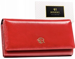 Rovicky portfel damski skóra ekologiczna podłużna portmonetka klasyczna