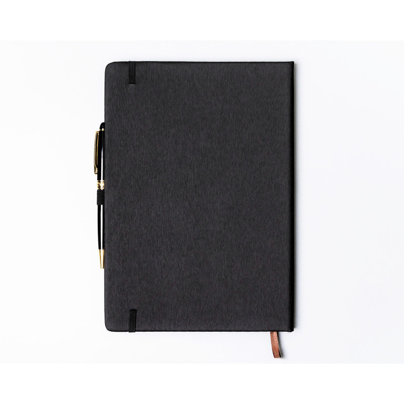 Czarny notes w formacie B5 zadrukowany w linie - Peterson