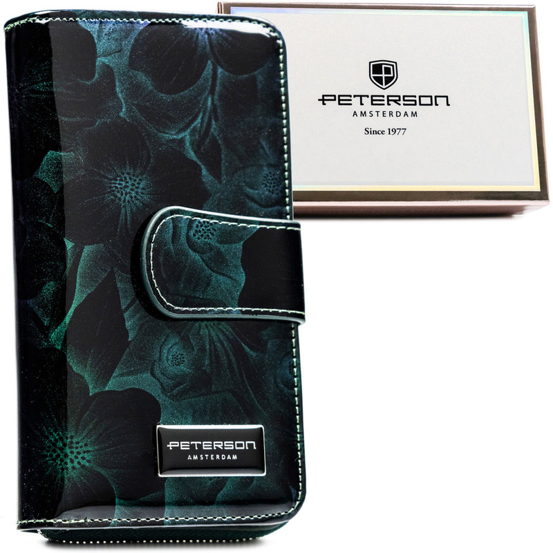 skóra naturalna + Damski portfel ze skóry ekologicznej Peterson PTN PS116-FDS