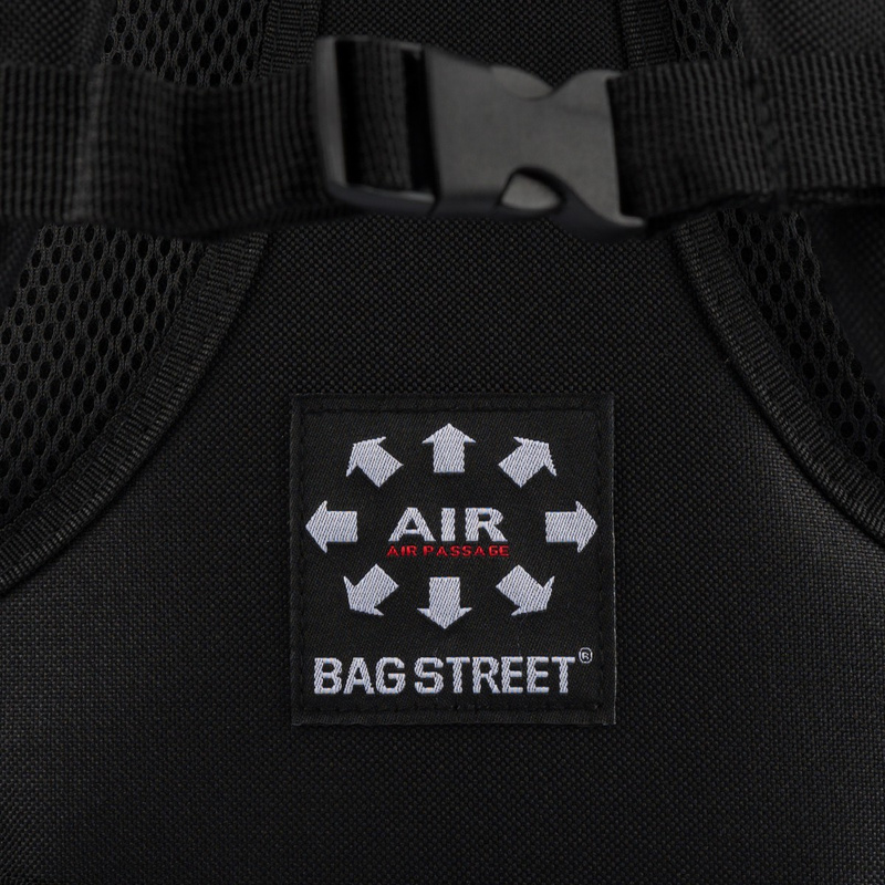 CZARNO-CZERWONY Solidny 3KOMOROWY plecak miejski SPORTOWY duży M83