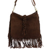 Luka Listonoszka damska skórzana z frędzlami boho torebka na ramię