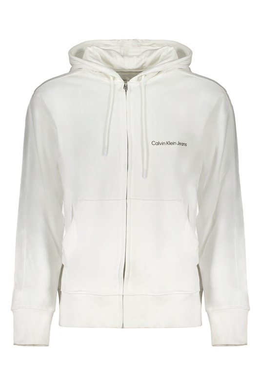 BIAŁA BLUZA MĘSKA Z ZAMKIEM CALVIN KLEIN
