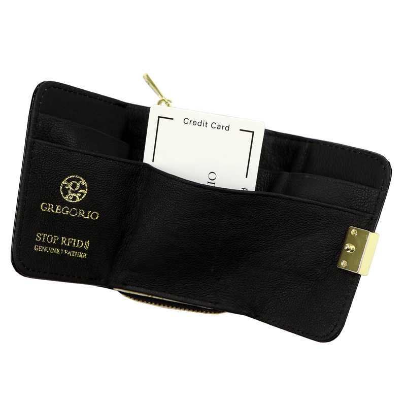 Gregorio mała portmonetka damska skóra naturalna portfel skóra krokodyla