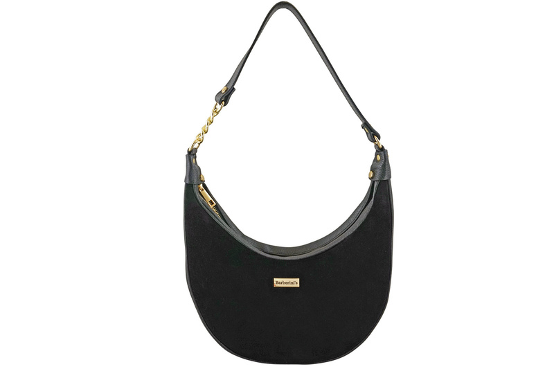 Stylowa torebka z zamszowym wykończeniem - Czarna