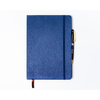 Granatowy notes w formacie B5 zadrukowany w kropki i wyposażony w gumkę zamykającą - Peterson