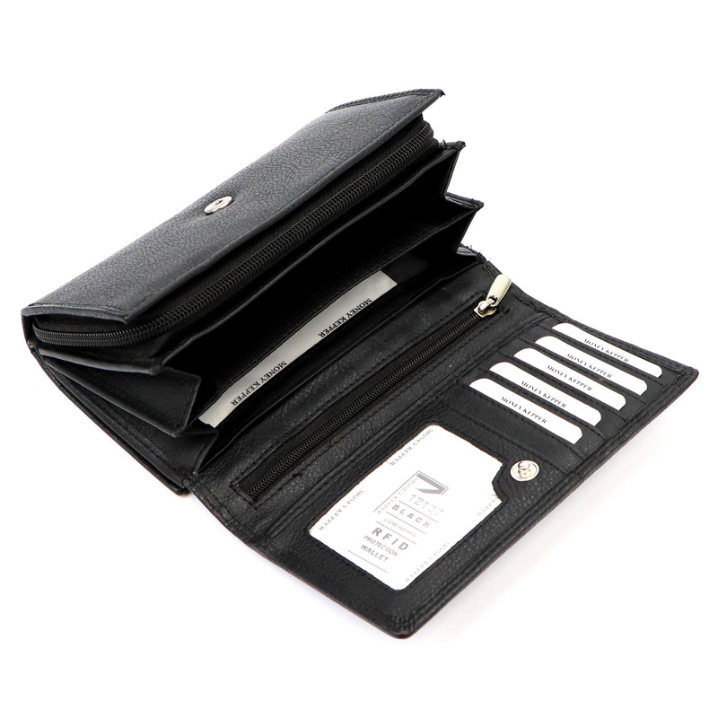Zgrabny Skórzany damski portfel Money Kepper RFID