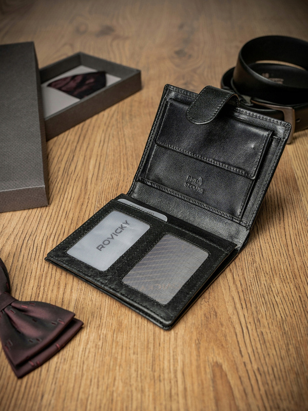 Skórzany męski portfel Rovicky PC-106L-BAR