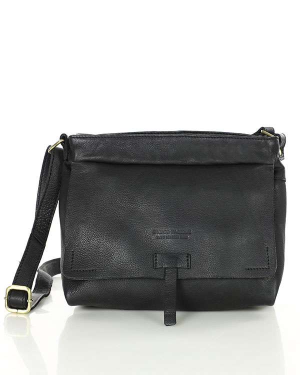 Torebka skórzana listonoszka damska messenger bag - MARCO MAZZINI czarny