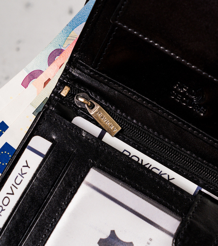 Skórzany męski portfel Rovicky N4-RVT RFID