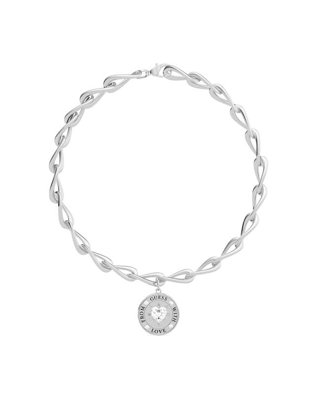 Biżuteria GUESS UBN70005. Naszyjnik, Kolor srebrny. Kobieta.