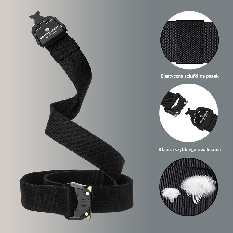 Pasek parciany z klamrą QR - Peterson