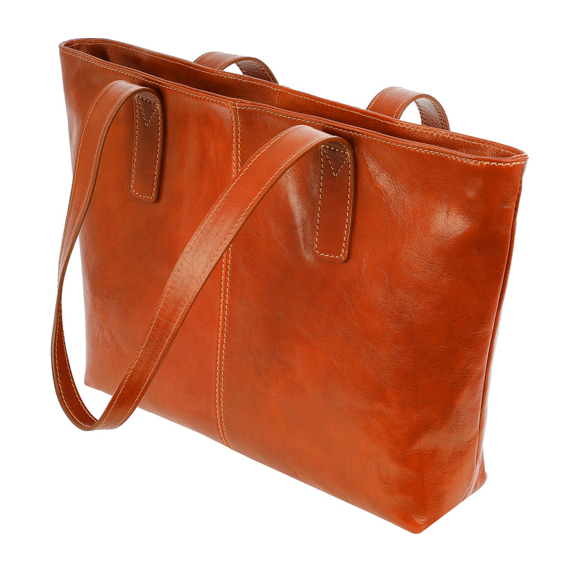 Damska skórzana elegancka shopperbag na ramię 