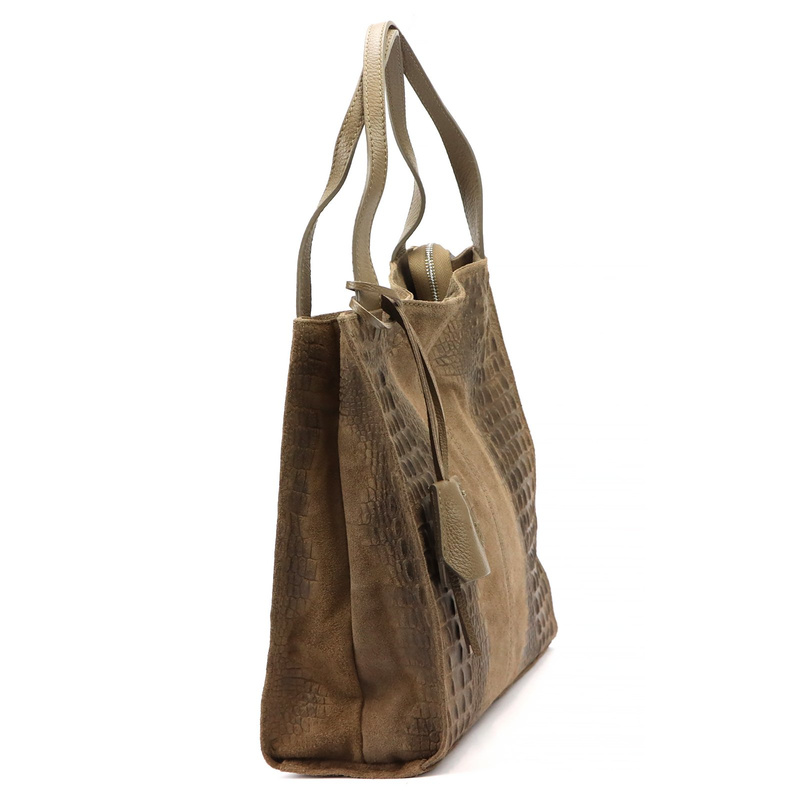 Vera Pelle shopperbag skórzana wzór skóra krokodyla torebka na ramię