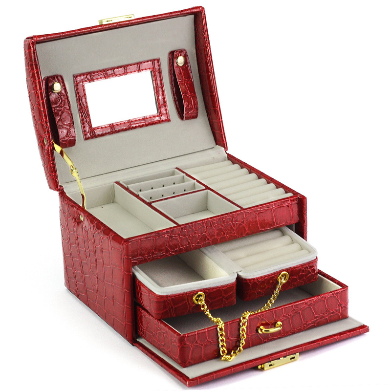 Eleganki kuferek ze skóry ekologicznej PATRIZIA BEAUTY-18013-BL