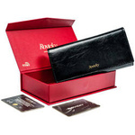 Skórzany damski portfel Rovicky 8802-BPRN RFID