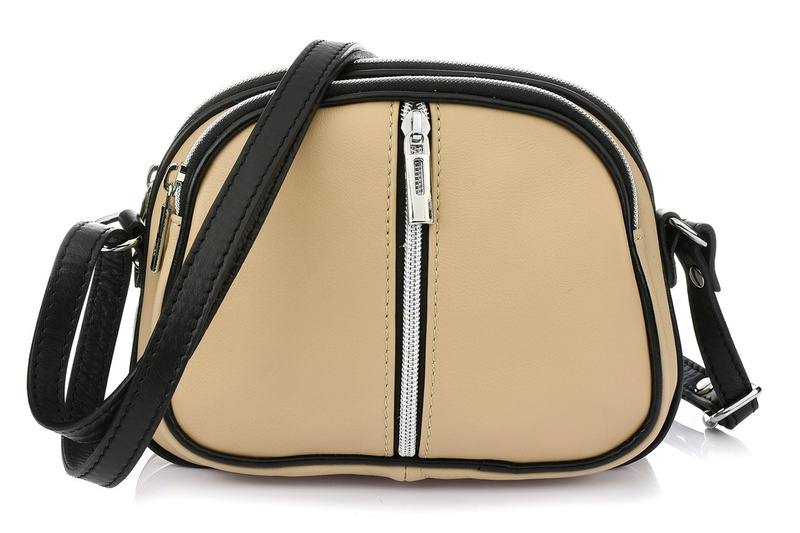 BEŻOWA 3-KOMOROWA SKÓRZANA LISTONOSZKA VERA PELLE K53