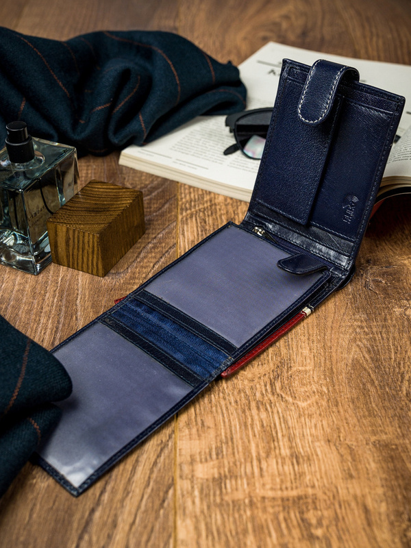 Portfel Skórzany Męski Rozbudowany Skóra Naturalna RFID Rovicky