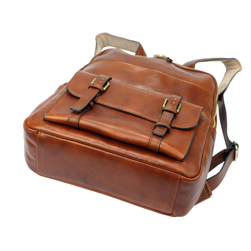 Florence Duży praktyczny damski plecak miejski skóra naturalna kieszenie