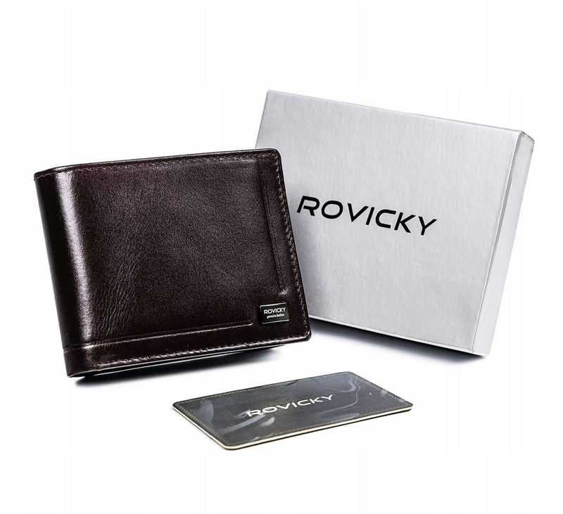 Skórzany rozbudowany portfel męski RFID Rovicky