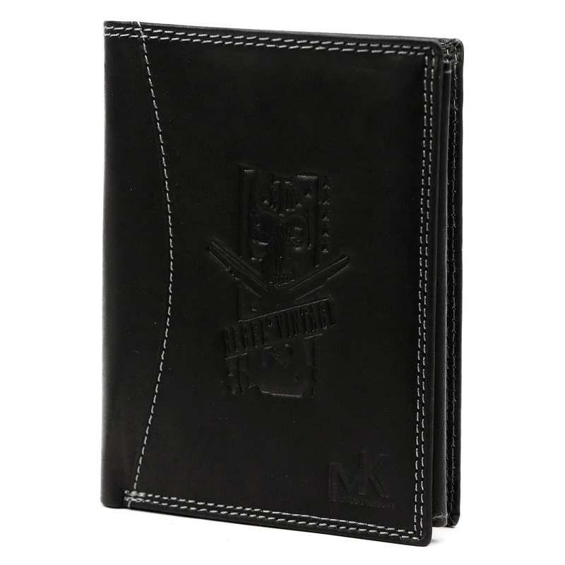 Money Kepper pionowy męski portfel skóra naturalna duży wzór rebel vintage