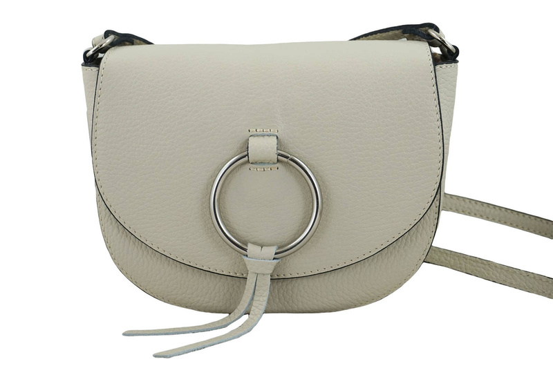 Damska skórzana listonoszka włoska - Beżowa jasna