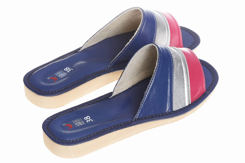 Wójciak Podhale damskie domowe kapcie skóra naturalna wygodne otwarty palec