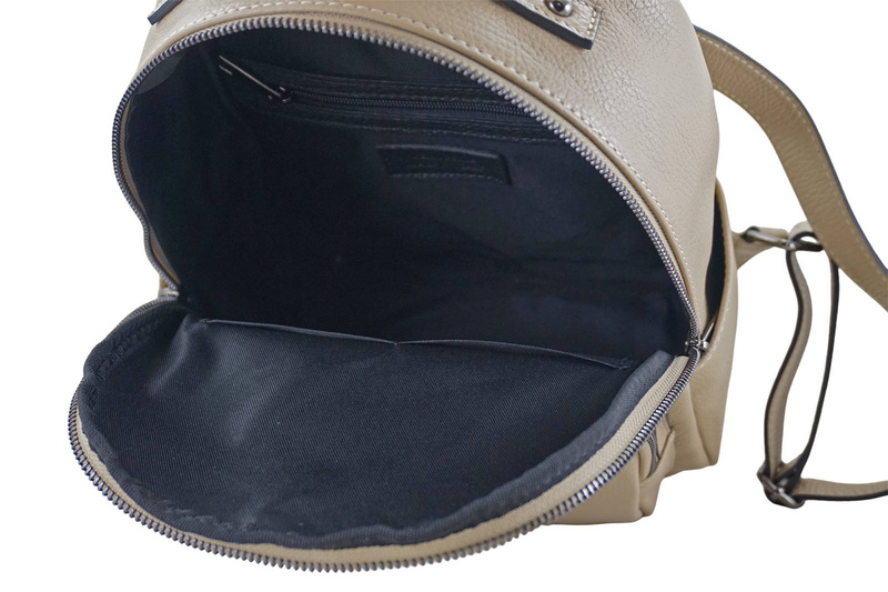 Elegancki plecak skórzany - Beżowy