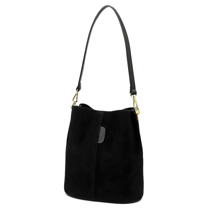 Luka Skórzana Zamszowa damska listonoszka z organizerem torebka przez ramię